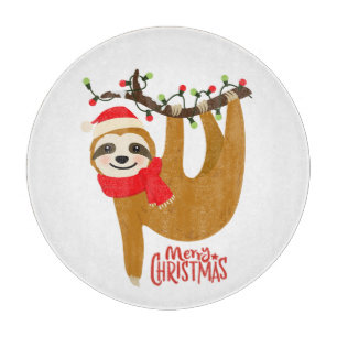 Niedlich Funny MerChristmas Sloth   Urlaub Schneidebrett