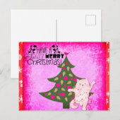 Niedlich Funny Merry Christmas Cat Postkarte (Vorne/Hinten)