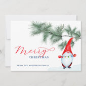 Niedlich Funny Merry Christmas Gnomes Feiertagskarte (Vorderseite)