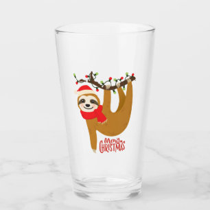 Niedlich Funny Modern Frohe Weihnachts-Sloth   Url Glas