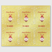Niedlich Funny Modern Rudolph Santa Personalisiert Geschenkpapier (Flach)