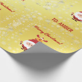 Niedlich Funny Modern Rudolph Santa Personalisiert Geschenkpapier (Ecke)