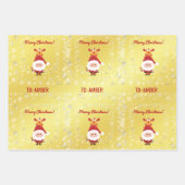 Niedlich Funny Modern Rudolph Santa Personalisiert Geschenkpapier Set (Vorderseite 3)