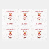 Niedlich Funny Modern Rudolph Santa Personalisiert Geschenkpapier Set (Vorderseite 3)