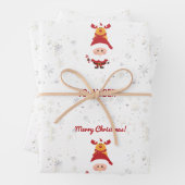 Niedlich Funny Modern Rudolph Santa Personalisiert Geschenkpapier Set (Beispiel)