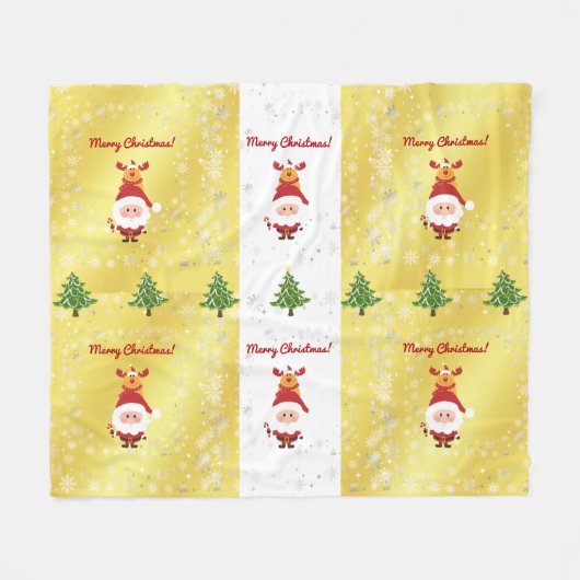 Niedlich Funny Modern Rudolph Weihnachtsbaumen Fleecedecke (Vorderseite (Horizontal))