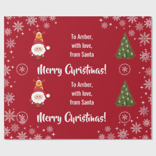 Niedlich Funny Modern Santa Rudolph Personalisiert Geschenkpapier