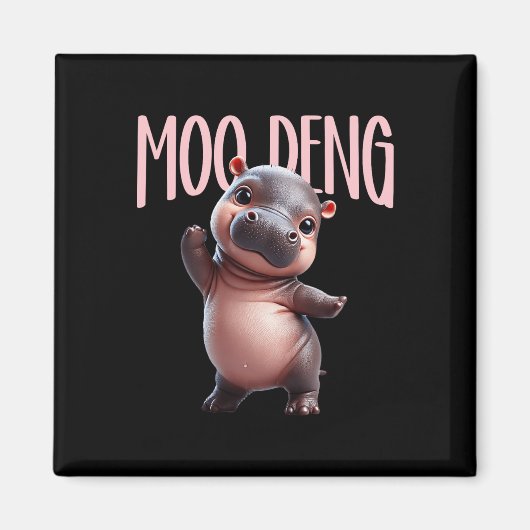 Niedlich Funny Moo-deng Ba Magnet (Vorne)