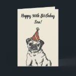 Niedlich Funny Mops Gray Son 30. Geburtstag Karte<br><div class="desc">Niedlicher Funny Mops Gray Son 30. Geburtstag, ein einzigartiges Design für jeden, der etwas Besonderes für seinen Sohn zu seinem Geburtstag sucht. Das Design verfügt über einen niedlichen Mops vorne mit anpassbarem Text, den Sie personalisieren können. Zögern Sie also nicht, ihn zu personalisieren, um Ihre eigene Geburtstagseinladung zu machen. Wenn...</div>