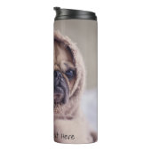Niedlich & Funny Mops, kundenspezifischer Texttumb Thermosbecher (Nach rechts gedreht)