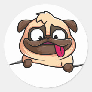 Niedlich Funny Mops Puppy - Aufkleber