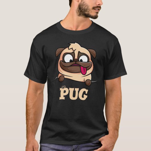 Niedlich Funny Mops T - Shirt (Vorderseite)