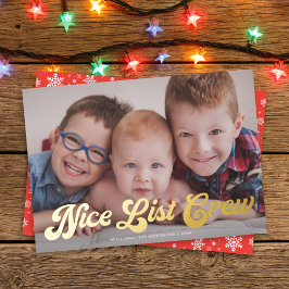 Niedlich Funny Nice List Crew Frohe Weihnachten Go Folien Feiertagskarte