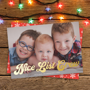 Niedlich Funny Nice List Crew Frohe Weihnachten Go Folien Feiertagskarte