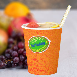 Niedlich & Funny Orange Skin Happy Birthday Boys P Pappbecher