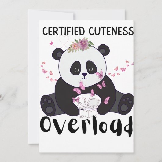 Niedlich Funny Panda Einladung (Vorderseite)