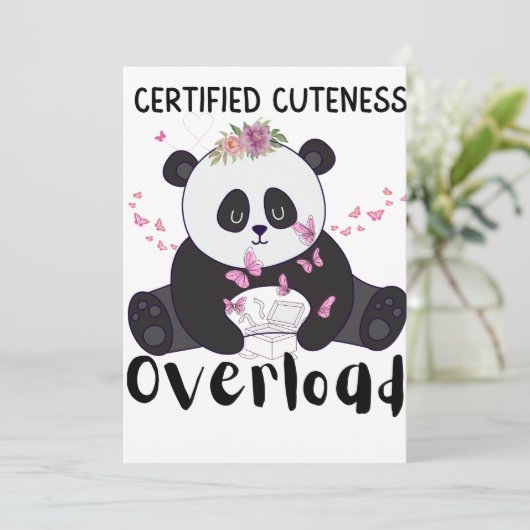 Niedlich Funny Panda Einladung (Stehend Vorderseite)