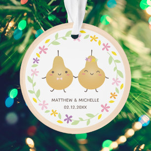 Niedlich Funny Perfect Pear Couple Neu-lyweds Mema Ornament
