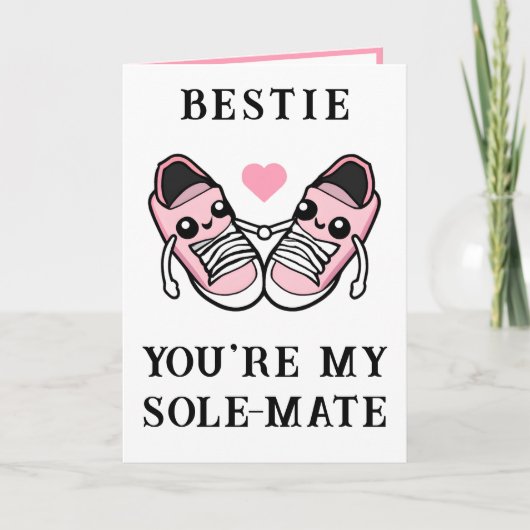 Niedlich Funny Pink Shoe Beste Freundin Happy Gebu Dankeskarte (Vorderseite)