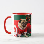 Niedlich Funny Puppy Dog Weihnachten Foto Pawliday Tasse (Links)