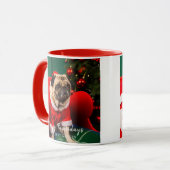 Niedlich Funny Puppy Dog Weihnachten Foto Pawliday Tasse (Vorderseite Links)