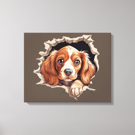 Niedlich Funny Puppy Leinwanddruck (Vorderseite)