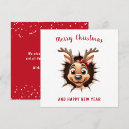 Niedlich Funny Reindeer Girl Karte