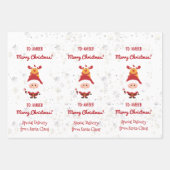 Niedlich Funny Rudolph Santa Spezielle Lieferadres Geschenkpapier Set (Vorderseite 3)