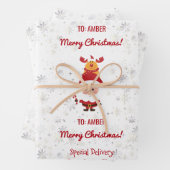 Niedlich Funny Rudolph Santa Spezielle Lieferadres Geschenkpapier Set (Beispiel)