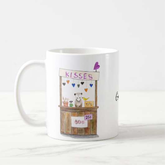 Niedlich Funny Sad Opossum Kissing Booth Individue Kaffeetasse (Links)