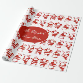 Niedlich Funny Santa Claus Pattern Rotes Weihnacht Geschenkpapier