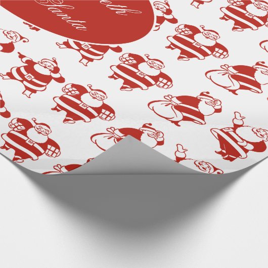 Niedlich Funny Santa Claus Pattern Rotes Weihnacht Geschenkpapier (Ecke)