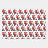 Niedlich Funny Santa Reindeer Skateboard Scooter Geschenkpapier Set (Vorderseite 2)