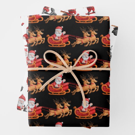 Niedlich Funny Santa Reindeer Skateboard Scooter Geschenkpapier Set (Beispiel)