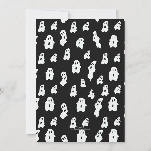 Niedlich Funny Schwarz-weiß Happy Ghosts Einladung (Rückseite)