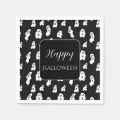 Niedlich Funny Schwarz-weiß Happy Ghosts Serviette (Vorderseite)