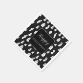 Niedlich Funny Schwarz-weiß Happy Ghosts Serviette (Ecke)