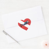 NIEDLICH FUNNY SCUBA DIVER MIT ROTEM SCHLAGGESCHEN Herz-Aufkleber (Umschlag)