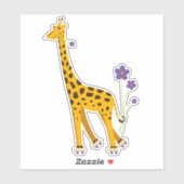 Niedlich Funny Skaten Cartoon Giraffe Aufkleber (Blatt)