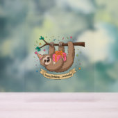 Niedlich Funny Sloth Happy Birthday Acrylschild (Neutral)