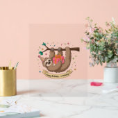 Niedlich Funny Sloth Happy Birthday Acrylschild (Hochzeit)
