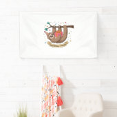 Niedlich Funny Sloth Happy Birthday Banner (Insitu)