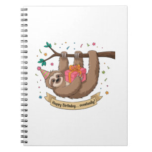 Niedlich Funny Sloth Happy Birthday Notizblock
