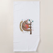 Niedlich Funny Sloth Happy Birthday Strandtuch (Vorderseite)