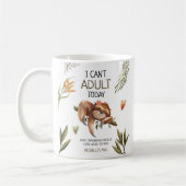 Niedlich Funny Sloth 'I can't Adult Today' Kaffeetasse (Links)