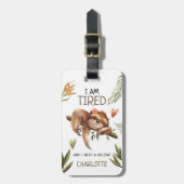 Niedlich Funny Sloth 'I need a Holiday' Gepäckanhänger (Vorderseite vertikal)