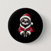 Niedlich Funny Sloth Weihnachtsmann Weihnachten We Button (Vorderseite)