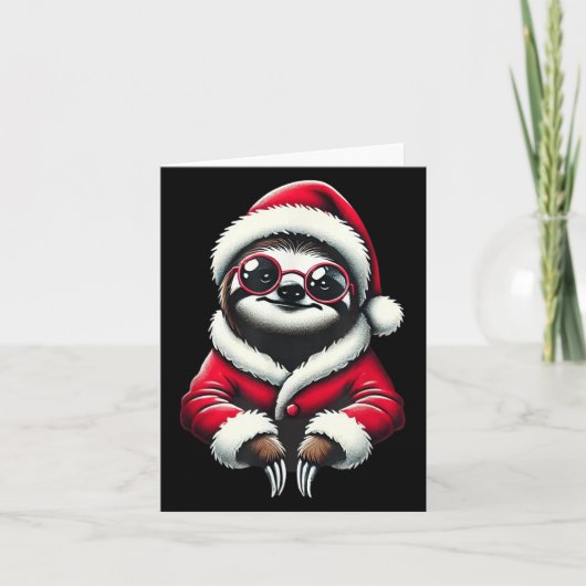 Niedlich Funny Sloth Weihnachtsmann Weihnachten We Karte (Vorderseite)