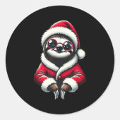 Niedlich Funny Sloth Weihnachtsmann Weihnachten We Runder Aufkleber (Vorderseite)