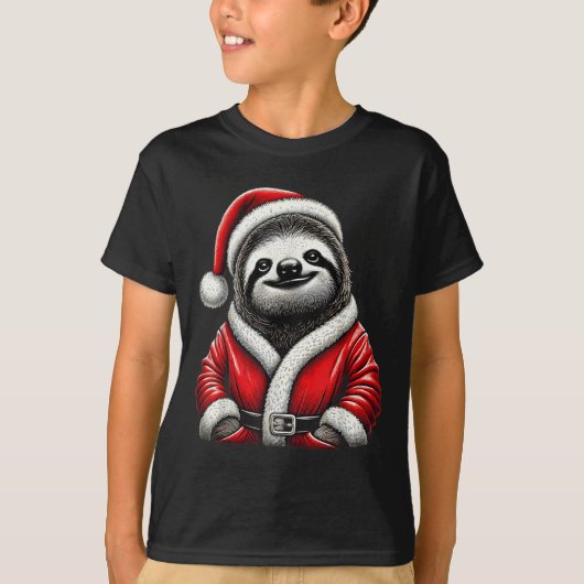 Niedlich Funny Sloth Weihnachtsmann Weihnachten We T-Shirt (Vorderseite)